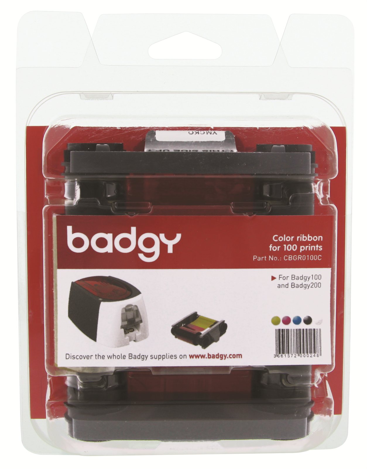 Badgy Colour Ribbon YMCKO, 100 Prints